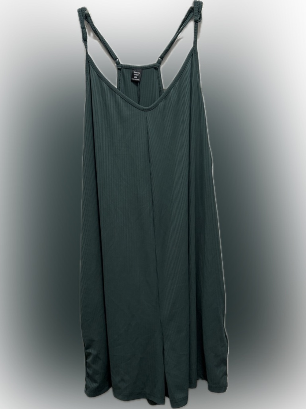 SHEIN Curve Ribbed in Deep Teal Green